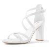 51GiJ2cv1cL.jpg Chunky Block High Strappy Heels for Women Pump Heeled Sandals Open Toe Ankle Strap Buckle Party Wedding Prom Dress Shoes