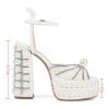 611ZUidf1lL.jpg Women's Platform High Heels Square Open Toe Pearl Heels Buckle Rhinestones Summer Elegant Sandals