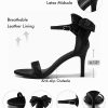 Womens High Heels Sandals Lace Bow Tie Back Open Toe Ankle Strap Sexy Stiletto Wedding Party Dress Shoes