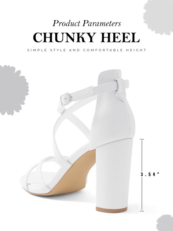 61EeVwJbHL.jpg Chunky Block High Strappy Heels for Women Pump Heeled Sandals Open Toe Ankle Strap Buckle Party Wedding Prom Dress Shoes