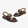 Flat Sandals for Women,Adjustable Strappy Sandals for Women,Summer Fashion Comfortable Open-Toe Wide Dress Leather Sandals for