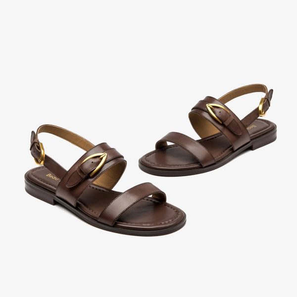 Flat Sandals for Women,Adjustable Strappy Sandals for Women,Summer Fashion Comfortable Open-Toe Wide Dress Leather Sandals for