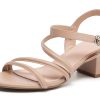 Women's Strappy Open Toe Rhinestone Low Block Chunky Heels Sandals Ankle Buckle Heeled Sandals Wedding Party Dress Pumps Shoes