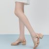 Women's Strappy Open Toe Rhinestone Low Block Chunky Heels Sandals Ankle Buckle Heeled Sandals Wedding Party Dress Pumps Shoes