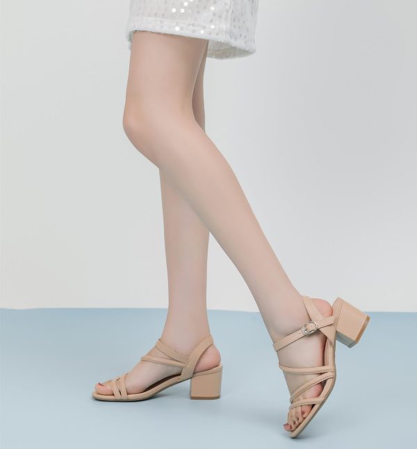 Women's Strappy Open Toe Rhinestone Low Block Chunky Heels Sandals Ankle Buckle Heeled Sandals Wedding Party Dress Pumps Shoes