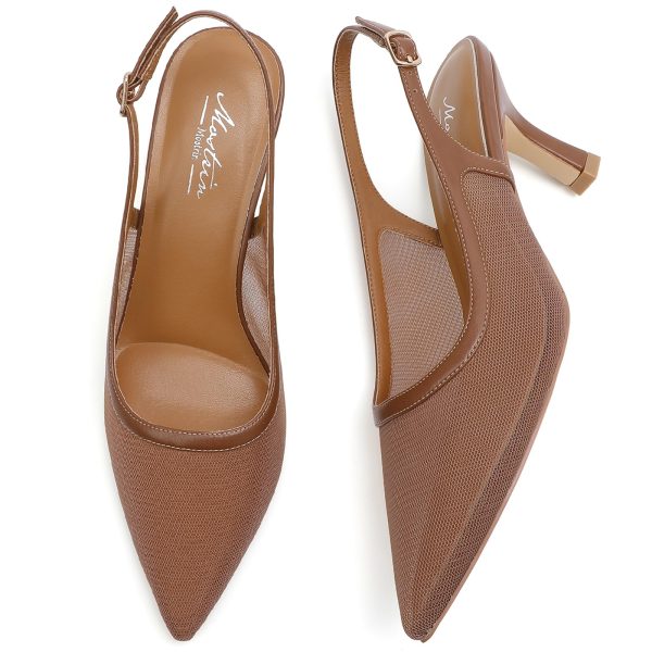 Kitten Heels for Women Slingback Pointed Closed Toe Heels Women's Pumps Shoes for Wedding, Party, Commuting