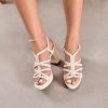 Women's Platform Heels Chunky Heeled Sandals, Ankle Strappy Round Open Toe Dressy Shoes Wedding Party High Pump Heels for Women.