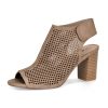 Peep Toe Booties Women, Ankle Booties Skeleton Boots Hook & Loop Strap Mid Block Heel Sandals for Women