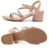Women's Strappy Open Toe Rhinestone Low Block Chunky Heels Sandals Ankle Buckle Heeled Sandals Wedding Party Dress Pumps Shoes