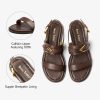 Flat Sandals for Women,Adjustable Strappy Sandals for Women,Summer Fashion Comfortable Open-Toe Wide Dress Leather Sandals for