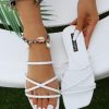 Women's Criss Cross Strappy Flat Sandals Open Toe Leather Slippers Beach Sandals