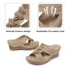 71c-Uk4DKVL.jpg Womens Wedge Sandals Leather: Dressy Sandal, Rubber Sole, Comfortable Walking, Casual Slip on Summer Shoes, Size 5-11