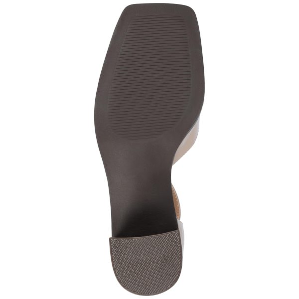 71cx30pEL0L.jpg Womens Buckle Strap Open Square Toe Chunky Stacked Block Heel Evangeline Comfort Foam Pumps