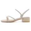 Women's Rhinestone Strappy Open Toe Low Block Chunky Heels Sandals Backless Summer Holiday Party Wedding Dress Shoes