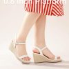 Platform Wedge Sandals for Women, Black Brown White Nude Espadrille Womens Wedge Sandals Comfortable Open Toe Ankle Strap High