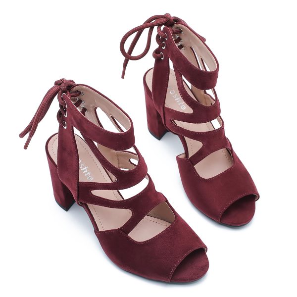 Womens Gladiator Sandals Strappy Lace Up Hollow Out Chunky High Heels