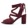 Womens Gladiator Sandals Strappy Lace Up Hollow Out Chunky High Heels