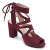 Womens Gladiator Sandals Strappy Lace Up Hollow Out Chunky High Heels