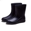 Mens Rain Boots Slip On Non-Slip Rubber Waterproof Ankle Boots Rain Shoes