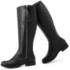 614NzzhRhLL.jpg Women's Knee High Boots - Stylish and Comfortable Round Toe Low Heel Riding Combat Tall Boots with Side Zipper Closure for Fall