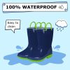 61gy8I-iinL.jpg Boys Girls Rain Boots Toddler Kids Waterproof Boots Children Lightweight Rain Shoes with Handles