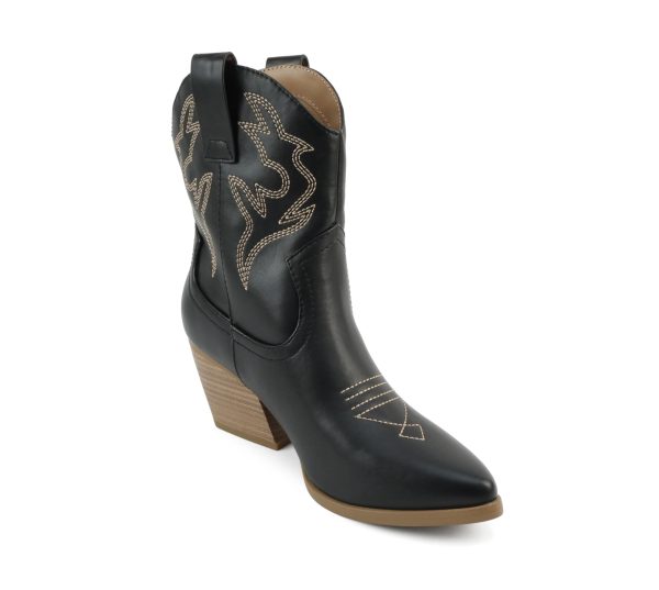 “BLAZING” ~ Women Western Bootie Pointe Toe with Low Heel (Wide Fit Available)