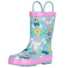 Toddler Rain Boots, Kids Rain Boots Waterproof Rubber Boots for Girls and Boys with Fun Patterns and Easy-On Handles
