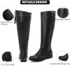710vv7hJWzL.jpg Women's Knee High Boots - Stylish and Comfortable Round Toe Low Heel Riding Combat Tall Boots with Side Zipper Closure for Fall
