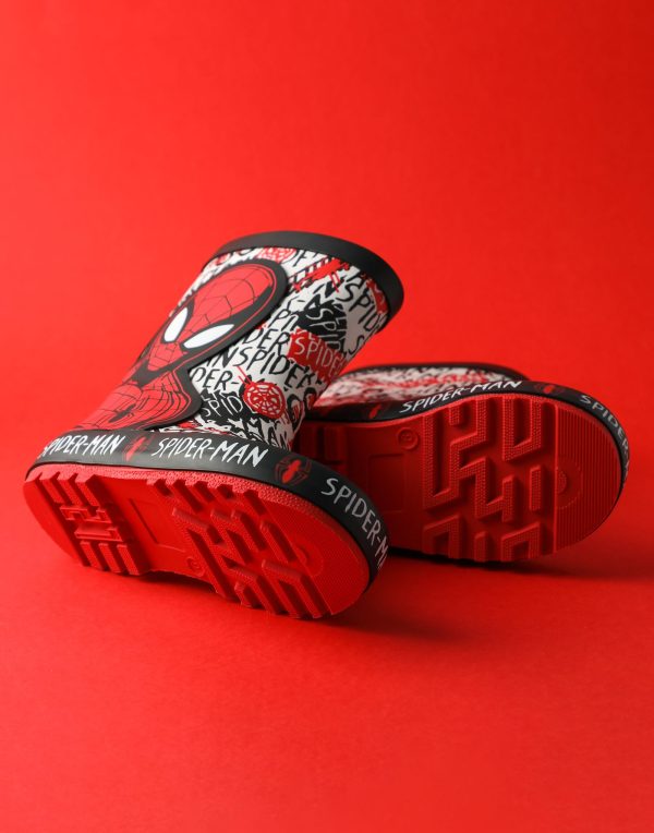 Spiderman Boys Red Wellys | Character Spiderman Kids Shoes Comics Superhero Rain Boots | Children's Waterproof Wellington Boots