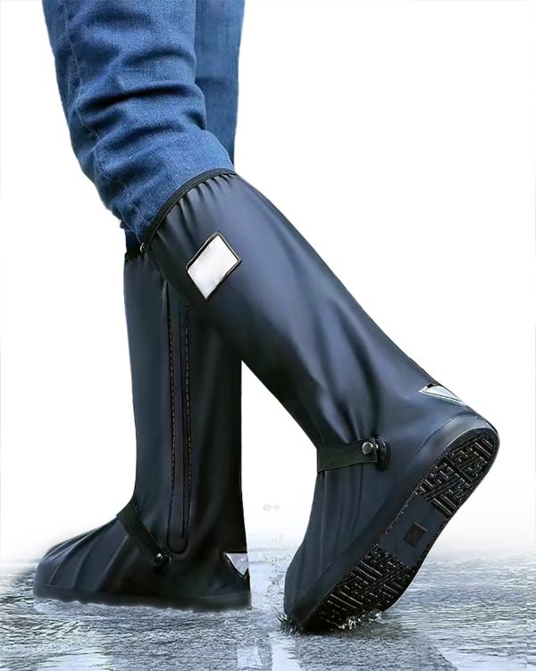 Waterproof Shoe Covers for Rain, Outdoor Cycling Non-Slip Rain Boots Covers Foldable Reusable Overshoes with Reflector for Women