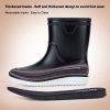 Mens Rain Boots Slip On Non-Slip Rubber Waterproof Ankle Boots Rain Shoes