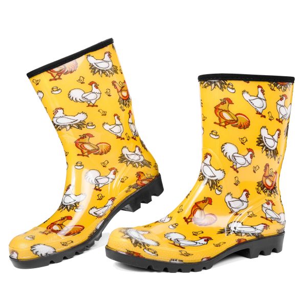 71AC4q5IOkL.jpg Waterproof Womens Rain Boots insulated,Lightweight Rubber fashion Boots in Gardening,Warm and Comfortable Wide Calf Rain Boots