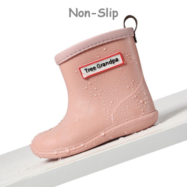 Toddler Rain Boots for Boys Girls Waterproof Baby Kids Rain Boots With Easy-on