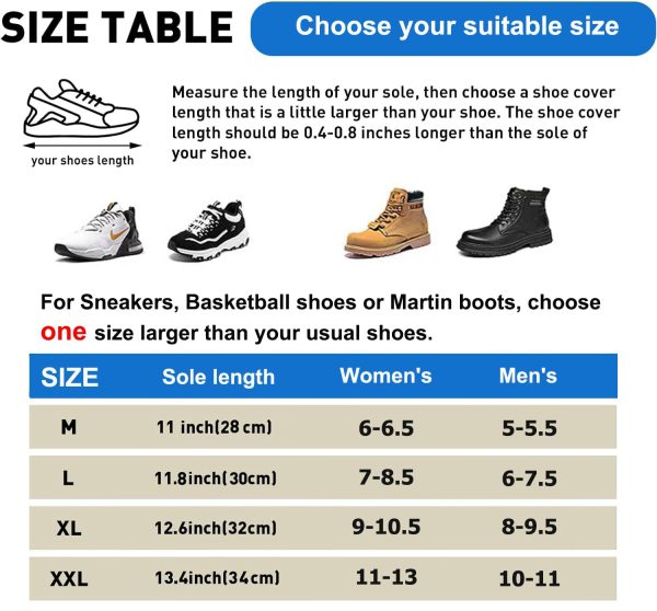 Waterproof Shoe Covers for Rain, Outdoor Cycling Non-Slip Rain Boots Covers Foldable Reusable Overshoes with Reflector for Women