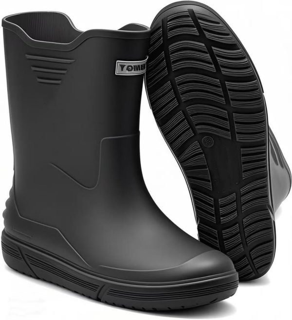 71zBgoXRaUL.jpg Rain Boots for Women men, Rubber Boots Waterproof with PVC Unique Design, Comfort Lightweight Work Mud Boots, Resistant Durable