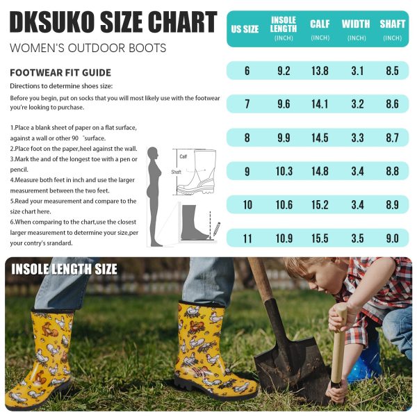 814zgWhoGmL.jpg Waterproof Womens Rain Boots insulated,Lightweight Rubber fashion Boots in Gardening,Warm and Comfortable Wide Calf Rain Boots
