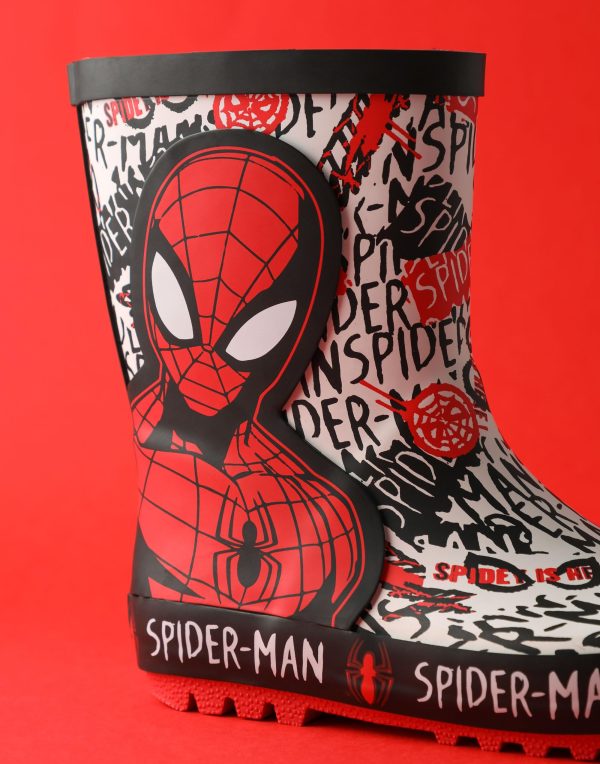 Spiderman Boys Red Wellys | Character Spiderman Kids Shoes Comics Superhero Rain Boots | Children's Waterproof Wellington Boots