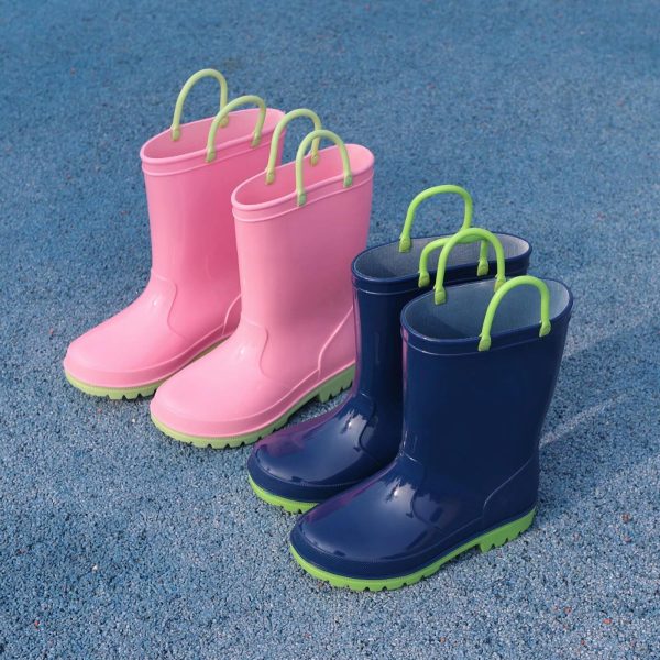 81Cq-2vXz6L.jpg Boys Girls Rain Boots Toddler Kids Waterproof Boots Children Lightweight Rain Shoes with Handles