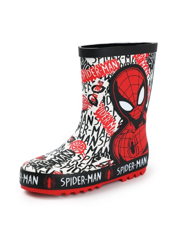 Spiderman Boys Red Wellys | Character Spiderman Kids Shoes Comics Superhero Rain Boots | Children's Waterproof Wellington Boots