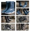 Mens Rain Boots Slip On Non-Slip Rubber Waterproof Ankle Boots Rain Shoes