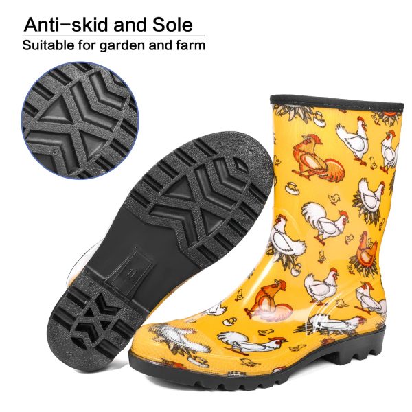 81ggsw7iWKL.jpg Waterproof Womens Rain Boots insulated,Lightweight Rubber fashion Boots in Gardening,Warm and Comfortable Wide Calf Rain Boots