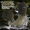 Rubber Boots for Men with Steel Shank, Mid Calf Work Rain Boots, Men's Outdoor Waterproof Anti-Slip Hunting Boot, Size 6-13