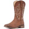 Cowboy Boots For Women Square Toe Western Boots Mid Calf Cowgirl Boots Pull On Fashion Embroidered Cowboy Boots