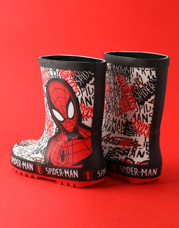 Spiderman Boys Red Wellys | Character Spiderman Kids Shoes Comics Superhero Rain Boots | Children's Waterproof Wellington Boots