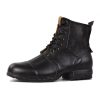 Vintage Brown Moto Boots for Men Fashion lace-up Leather Retro Chukka Boots Casual Shoes OS-6015-6-Vintage-US-R