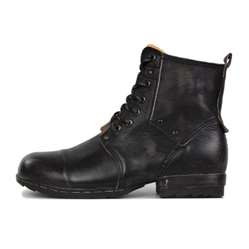 Vintage Brown Moto Boots for Men Fashion lace-up Leather Retro Chukka Boots Casual Shoes OS-6015-6-Vintage-US-R