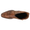 51NSMou2o1L.jpg Womens Short Stuff Embossed Snip Toe Casual Boots Ankle Low Heel 1-2" - Brown