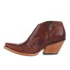Womens Jolene Embroidered Zippered Snip Toe Casual Boots Ankle Mid Heel 2-3" - Black