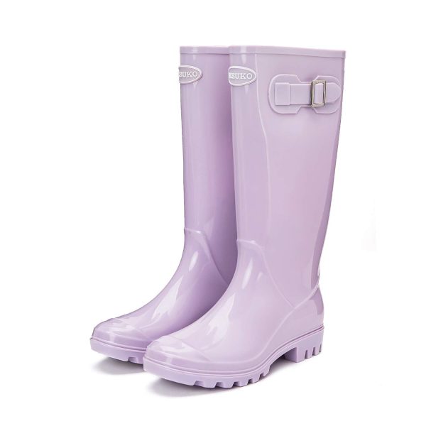 Women's Tall Rain Boots Garden Boots Waterproof Wellington Rubber Boots