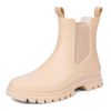 Women's Short Rain Boots Rubber Waterproof Garden Boots Elastic Slip On Ankle Chelsea Boot Fashion Insulated Rain Shoe for
